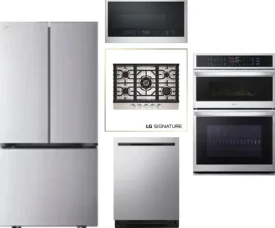 5 Piece Package Includes Refrigerator, Cooktop, Wall Oven, Microwave And Dishwasher