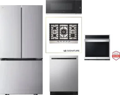 5 Piece Package Includes Refrigerator, Cooktop, Wall Oven, Microwave And Dishwasher