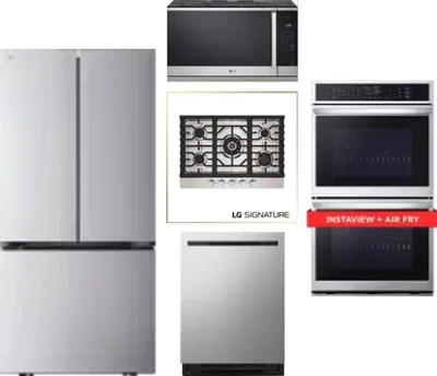 5 Piece Package Includes Refrigerator, Cooktop, Wall Oven, Microwave And Dishwasher