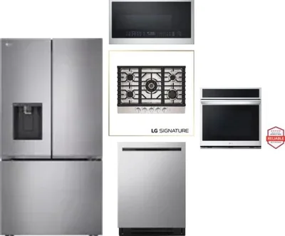 5 Piece Package Includes Refrigerator, Cooktop, Wall Oven, Microwave And Dishwasher