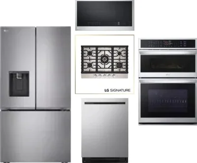 5 Piece Package Includes Refrigerator, Cooktop, Wall Oven, Microwave And Dishwasher