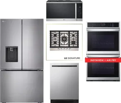 5 Piece Package Includes Refrigerator, Cooktop, Wall Oven, Microwave And Dishwasher