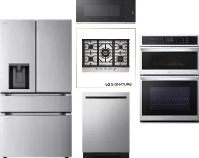 5 Piece Package Includes Refrigerator, Cooktop, Wall Oven, Microwave And Dishwasher