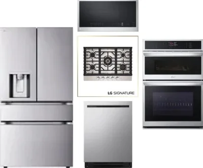 5 Piece Package Includes Refrigerator, Cooktop, Wall Oven, Microwave And Dishwasher