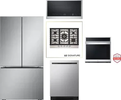 5 Piece Package Includes Refrigerator, Cooktop, Wall Oven, Microwave And Dishwasher