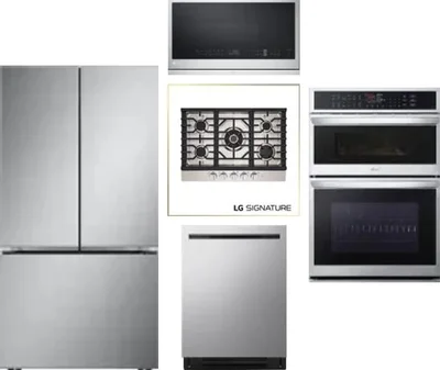5 Piece Package Includes Refrigerator, Cooktop, Wall Oven, Microwave And Dishwasher