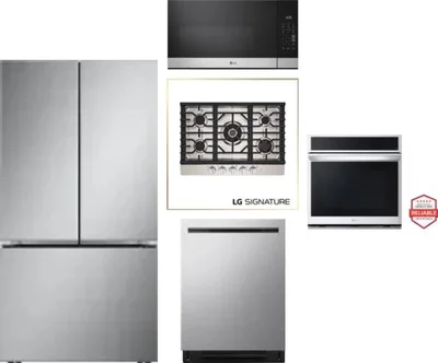 5 Piece Package Includes Refrigerator, Cooktop, Wall Oven, Microwave And Dishwasher