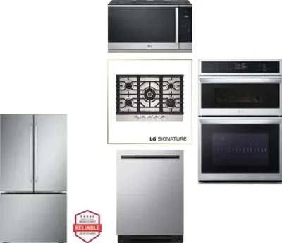 5 Piece Package Includes Refrigerator, Cooktop, Wall Oven, Microwave And Dishwasher