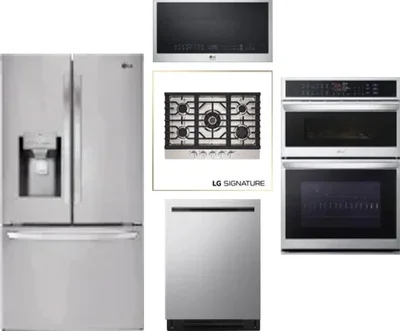 5 Piece Package Includes Refrigerator, Cooktop, Wall Oven, Microwave And Dishwasher