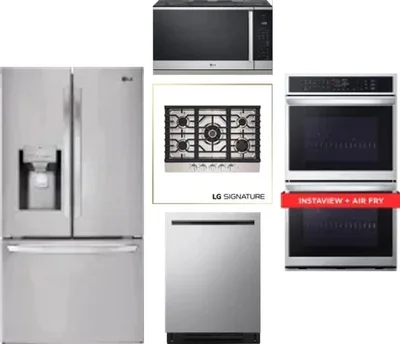 5 Piece Package Includes Refrigerator, Cooktop, Wall Oven, Microwave And Dishwasher