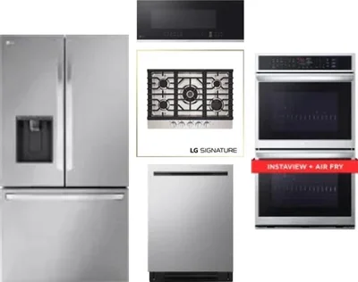 5 Piece Package Includes Refrigerator, Cooktop, Wall Oven, Microwave And Dishwasher
