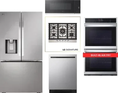 5 Piece Package Includes Refrigerator, Cooktop, Wall Oven, Microwave And Dishwasher