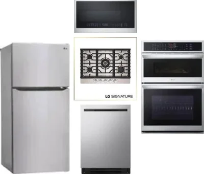 5 Piece Package Includes Refrigerator, Cooktop, Wall Oven, Microwave And Dishwasher