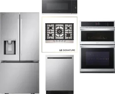 5 Piece Package Includes Refrigerator, Cooktop, Wall Oven, Microwave And Dishwasher
