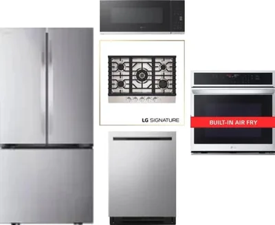 5 Piece Package Includes Refrigerator, Cooktop, Wall Oven, Microwave And Dishwasher