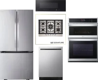 5 Piece Package Includes Refrigerator, Cooktop, Wall Oven, Microwave And Dishwasher
