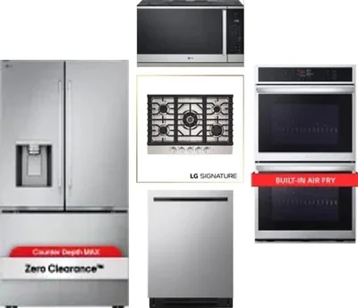 5 Piece Package Includes Refrigerator, Cooktop, Wall Oven, Microwave And Dishwasher