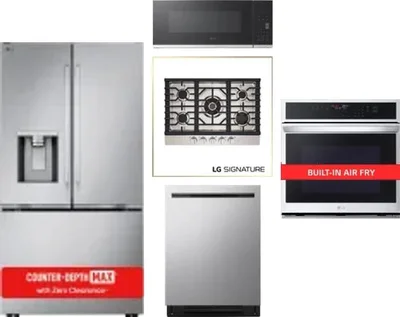 5 Piece Package Includes Refrigerator, Cooktop, Wall Oven, Microwave And Dishwasher