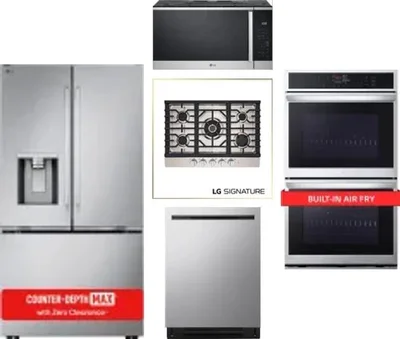 5 Piece Package Includes Refrigerator, Cooktop, Wall Oven, Microwave And Dishwasher