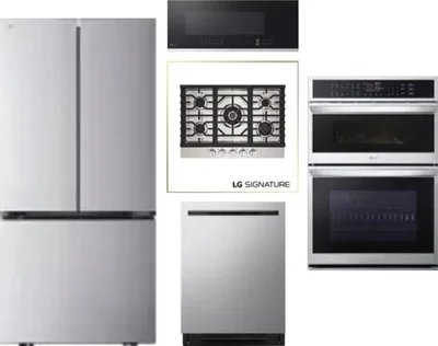 5 Piece Package Includes Refrigerator, Cooktop, Wall Oven, Microwave And Dishwasher