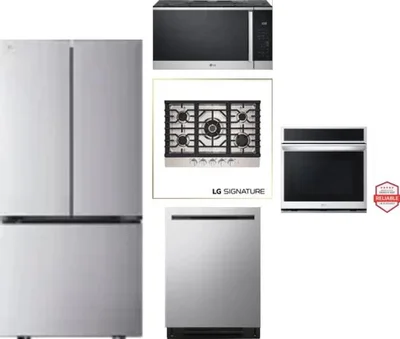 5 Piece Package Includes Refrigerator, Cooktop, Wall Oven, Microwave And Dishwasher