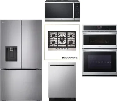 5 Piece Package Includes Refrigerator, Cooktop, Wall Oven, Microwave And Dishwasher
