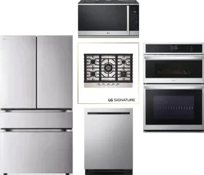 5 Piece Package Includes Refrigerator, Cooktop, Wall Oven, Microwave And Dishwasher