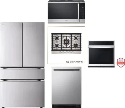 5 Piece Package Includes Refrigerator, Cooktop, Wall Oven, Microwave And Dishwasher
