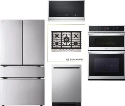 5 Piece Package Includes Refrigerator, Cooktop, Wall Oven, Microwave And Dishwasher