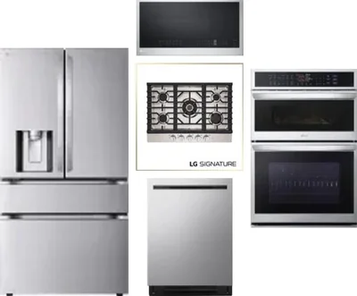 5 Piece Package Includes Refrigerator, Cooktop, Wall Oven, Microwave And Dishwasher