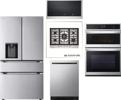 5 Piece Package Includes Refrigerator, Cooktop, Wall Oven, Microwave And Dishwasher