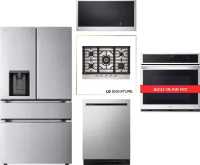 5 Piece Package Includes Refrigerator, Cooktop, Wall Oven, Microwave And Dishwasher