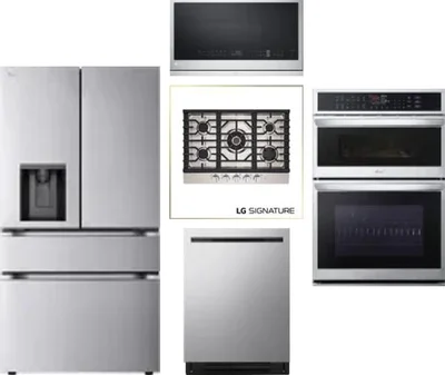 5 Piece Package Includes Refrigerator, Cooktop, Wall Oven, Microwave And Dishwasher