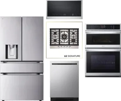 5 Piece Package Includes Refrigerator, Cooktop, Wall Oven, Microwave And Dishwasher