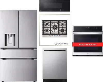 5 Piece Package Includes Refrigerator, Cooktop, Wall Oven, Microwave And Dishwasher