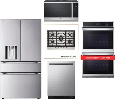 5 Piece Package Includes Refrigerator, Cooktop, Wall Oven, Microwave And Dishwasher