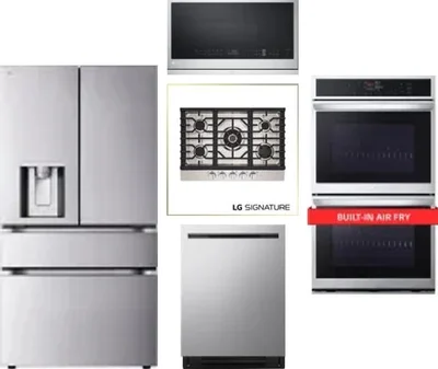 5 Piece Package Includes Refrigerator, Cooktop, Wall Oven, Microwave And Dishwasher