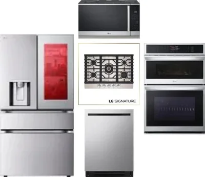 5 Piece Package Includes Refrigerator, Cooktop, Wall Oven, Microwave And Dishwasher