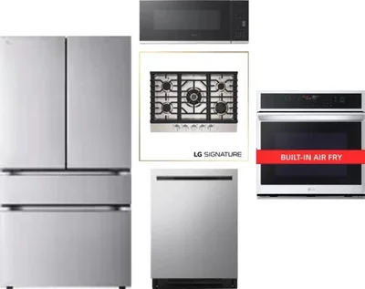 5 Piece Package Includes Refrigerator, Cooktop, Wall Oven, Microwave And Dishwasher