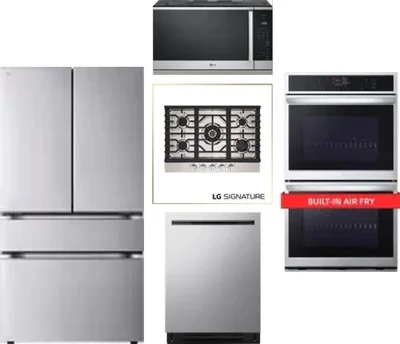 5 Piece Package Includes Refrigerator, Cooktop, Wall Oven, Microwave And Dishwasher