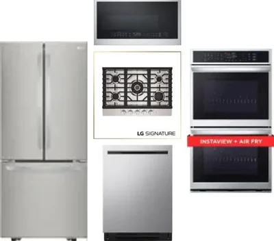5 Piece Package Includes Refrigerator, Cooktop, Wall Oven, Microwave And Dishwasher