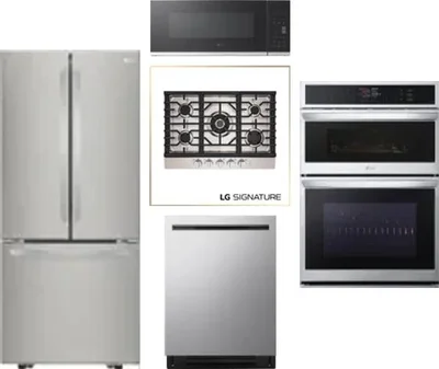 5 Piece Package Includes Refrigerator, Cooktop, Wall Oven, Microwave And Dishwasher