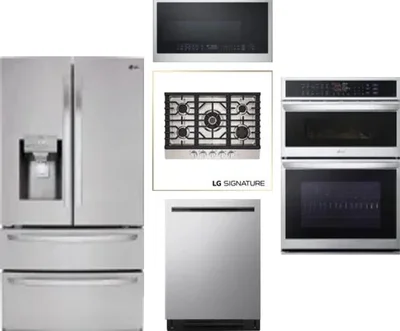 5 Piece Package Includes Refrigerator, Cooktop, Wall Oven, Microwave And Dishwasher