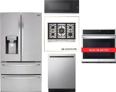 5 Piece Package Includes Refrigerator, Cooktop, Wall Oven, Microwave And Dishwasher