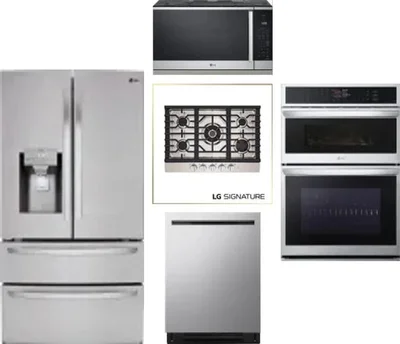 5 Piece Package Includes Refrigerator, Cooktop, Wall Oven, Microwave And Dishwasher
