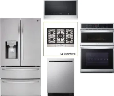 5 Piece Package Includes Refrigerator, Cooktop, Wall Oven, Microwave And Dishwasher