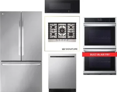 5 Piece Package Includes Refrigerator, Cooktop, Wall Oven, Microwave And Dishwasher
