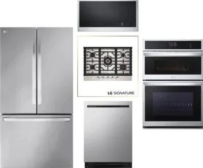 5 Piece Package Includes Refrigerator, Cooktop, Wall Oven, Microwave And Dishwasher