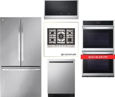 5 Piece Package Includes Refrigerator, Cooktop, Wall Oven, Microwave And Dishwasher