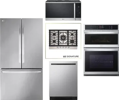 5 Piece Package Includes Refrigerator, Cooktop, Wall Oven, Microwave And Dishwasher